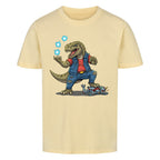 D-REX Dino T-Rex mit Energiekugeln - Bio Baumwolle Kinder T-Shirt Power Motiv beige