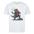 D-REX Dino T-Rex mit Energiekugeln - Bio Baumwolle Kinder T-Shirt Power Motiv weiß