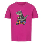 Dino T-Rex fährt Roller - Bio Kinder T-Shirt mit Scooter Motiv
lila