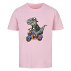 Dino T-Rex fährt Roller - Bio Kinder T-Shirt mit Scooter Motiv
pink rosa