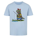 Dino T-Rex beim Angeln - Bio Kinder T-Shirt mit Angel Motiv
hell blau