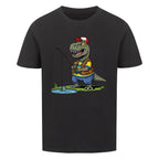 Dino T-Rex beim Angeln - Bio Kinder T-Shirt mit Angel Motiv
schwarz