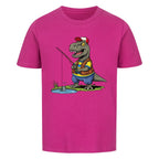 Dino T-Rex beim Angeln - Bio Kinder T-Shirt mit Angel Motiv
lila pink