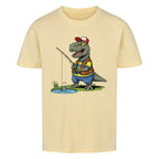 Dino T-Rex beim Angeln - Bio Kinder T-Shirt mit Angel Motiv
beige
