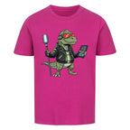 Futuristischer Dino T-Rex mit Neon-Lichtern - Bio Kinder T-Shirt Cyber Motiv
lila pink