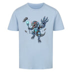 Futuristischer D-REX Dinosaurier Roboter Motiv - Premium Bio Baumwolle Kinder T-Shirt hell blau