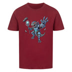 Futuristischer D-REX Dinosaurier Roboter Motiv - Premium Bio Baumwolle Kinder T-Shirt dunkel rot