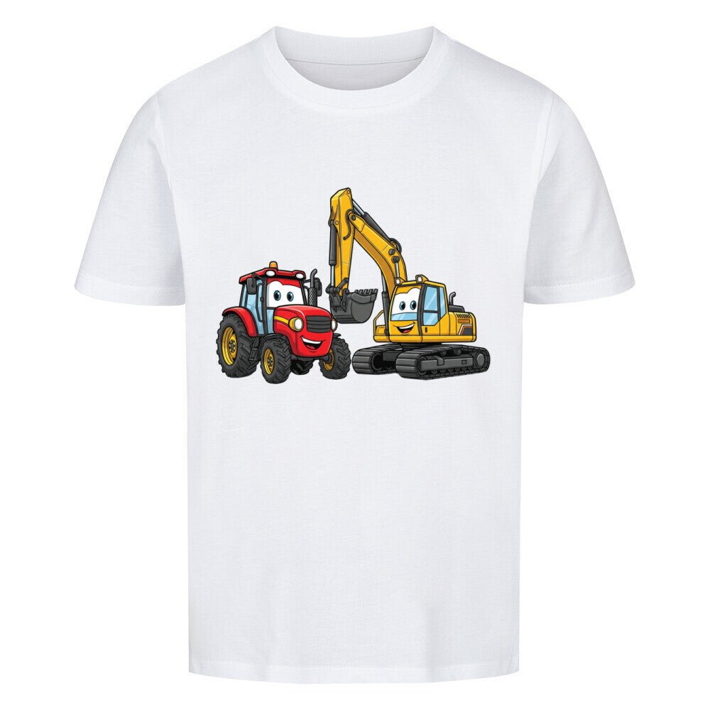 Kindershirt mit Traktor und Bagger Motiv online bestellen kaufen