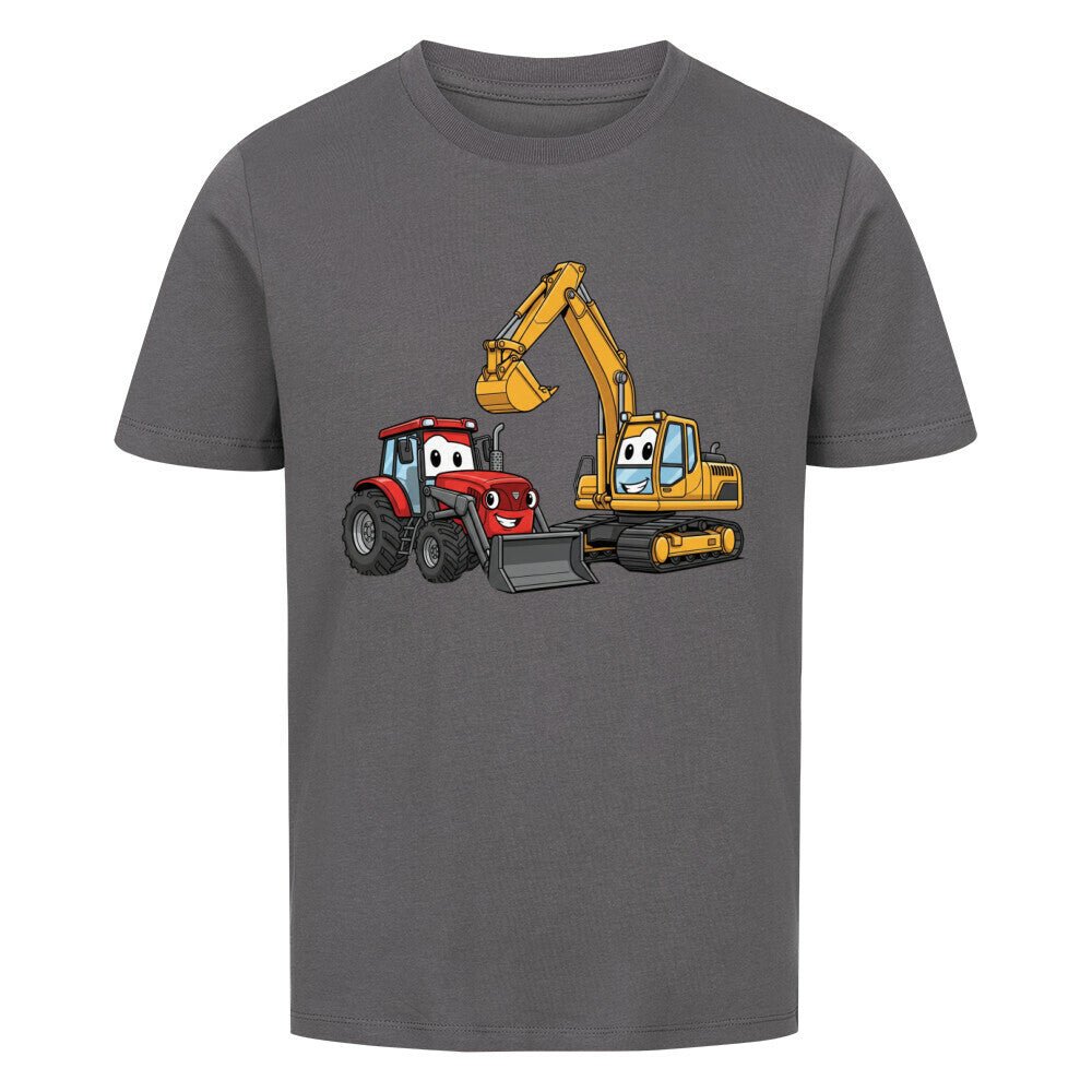 Kindershirt mit Traktor und Bagger Motiv online bestellen kaufen