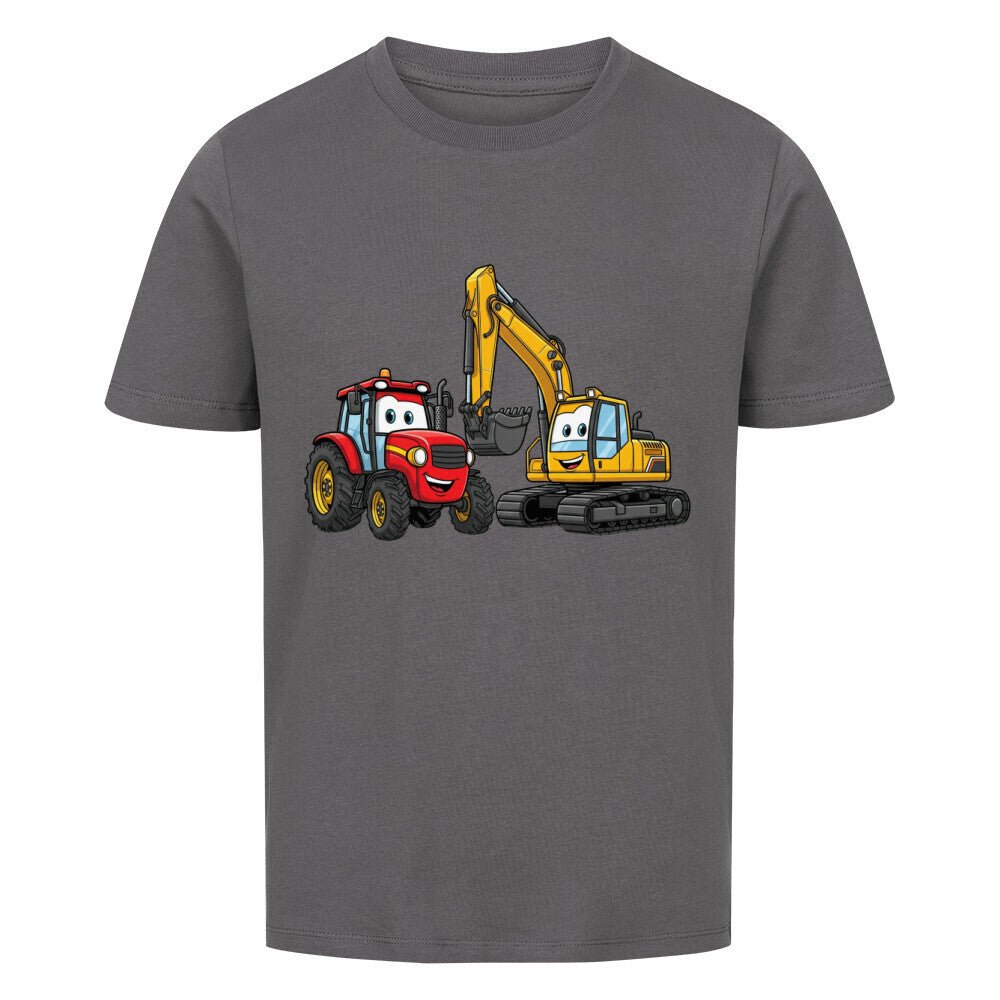 Kindershirt mit Traktor und Bagger Motiv online bestellen kaufen