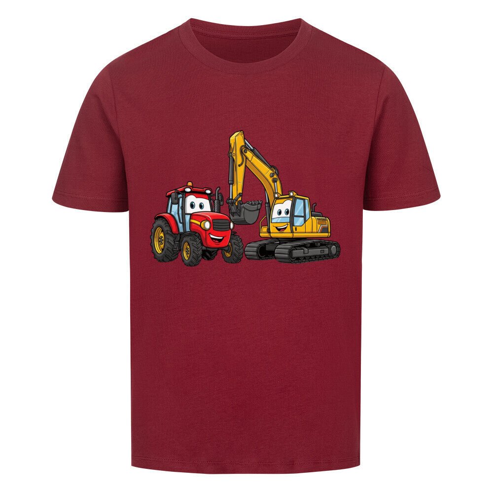 Kindershirt mit Traktor und Bagger Motiv online bestellen kaufen