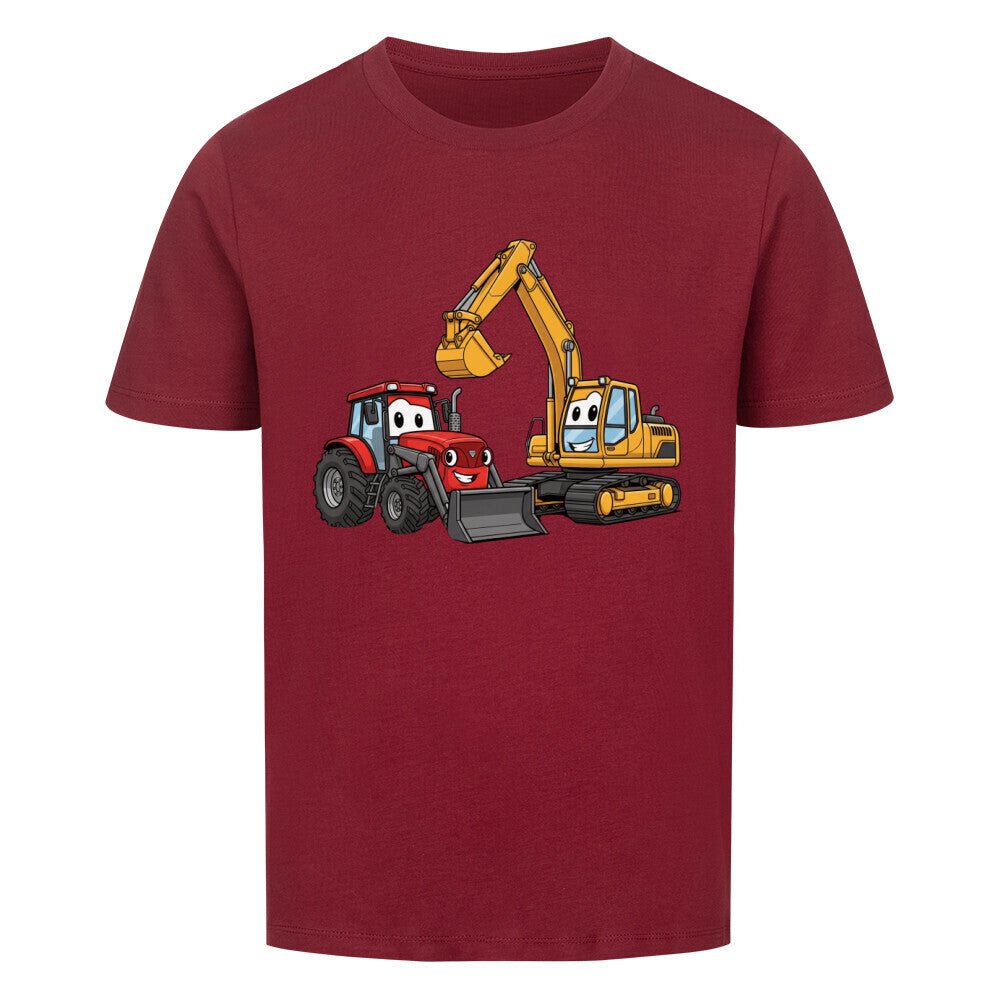 Kindershirt mit Traktor und Bagger Motiv online bestellen kaufen