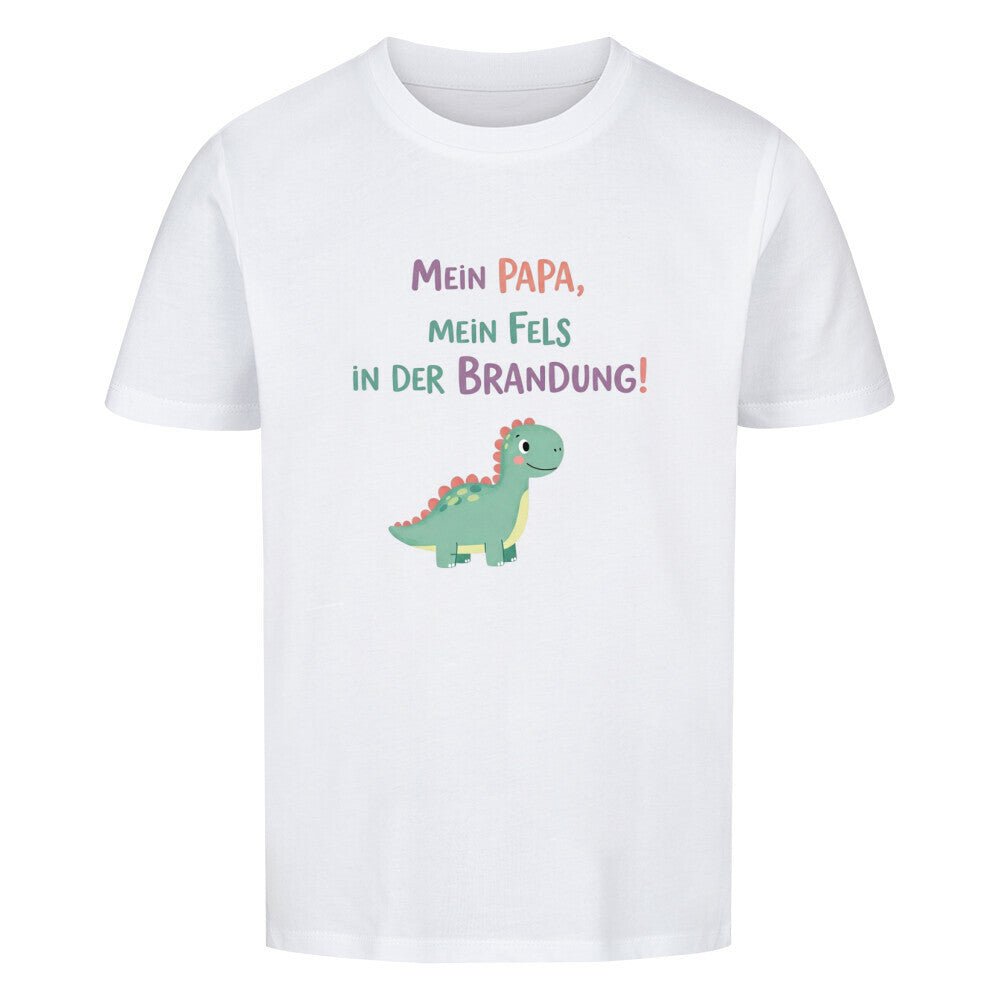 Vatertag Kinder T-Shirt Bio Baumwolle - Papa Fels in der Brandung, Dino - KinderMode Shop super angenehm Online Kaufen Bestellen Deutschland